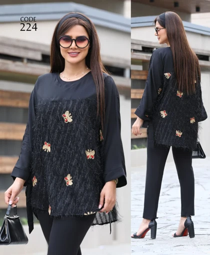 شومیز زنانه محرمی گیپور گلدوزی شده