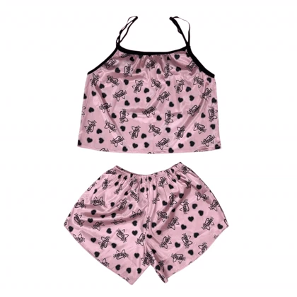 ست تاپ و شلوارک طرح قلب 209