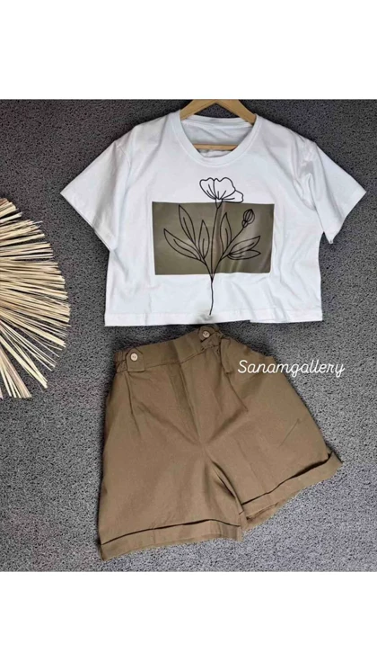 ست کراپ و شلوارک 65930