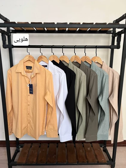 پیراهن ساده استین بلند پنبه کد 2475
