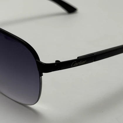 عینک آفتابی مردانه کارتیر Cartier مدل Santos تمام مشکی