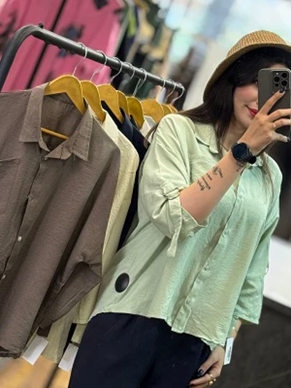 شومیز باکسی سیلک پری -2180