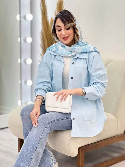 مانتو دو جیب برش‌دار روژین