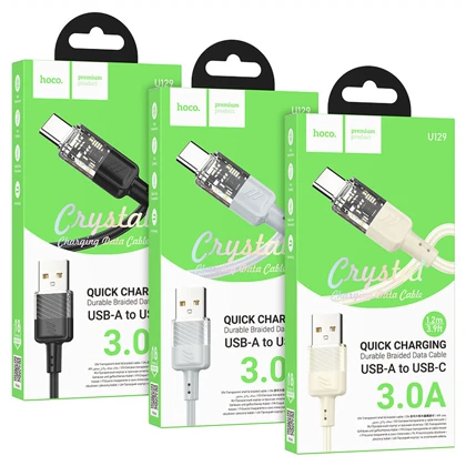 کابل تایپ سی هوکو HOCO مدل U129 Spirit شدت جریان 3 آمپر 1.2 متر