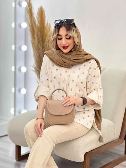 شومیز نچرال طرح گل