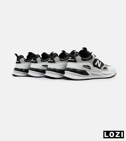 کفش کتانی مردانه سفید مشکی طوسی NEW BALANCE yg niubailun