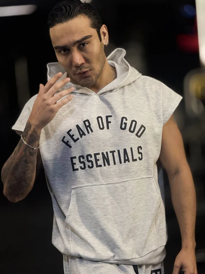 ست هودی وست و شلوارک طرح Fear of God دورس ملانژ (یونیسکس و بگ)