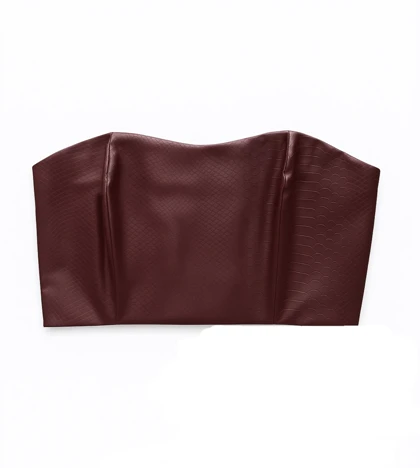 کراپ چرم زرشکی Burgundy