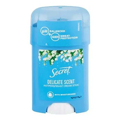 دئودرانت کرمی سکرت Secret با رایحه گل زنبق دره مدل Delicate Scent حجم 40 میل