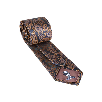 ست کراوات و پوشت لاکچری طرح بته جقه طلایی