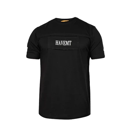 تیشرت Havemt یقه گرد مردانه تیکه دوزی مشکی