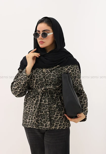 کت فوتر یقه انگلیسی پلنگی@کد1004246