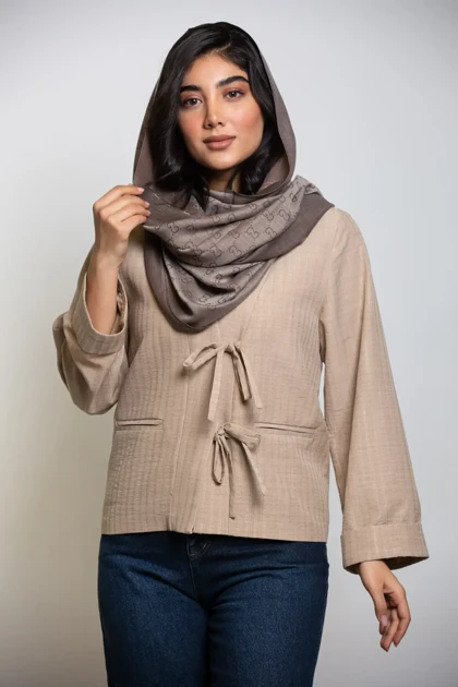 کت زنانه پاپیونی استریپ