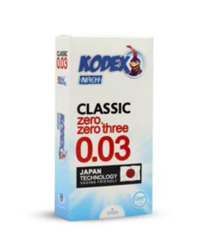 کاندوم ناچ کدکس مدل 0.003 کلاسیک (بسته 10 عددی) 7008