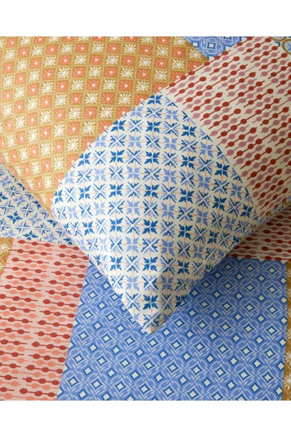 سرویس روتختی دو نفره Patchform با اتوکشی آسان 200 × 220 سانتی‌متر - آبی – زرشکی