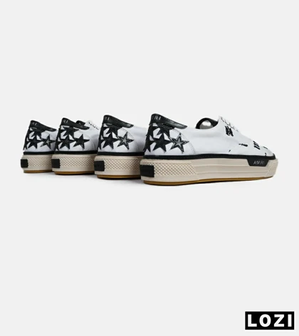 کفش اسنیکرزسفید مشکی Amiri Stars Text مدل 5988