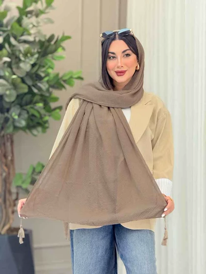 شال پلیسه منگوله‌دار شبنم