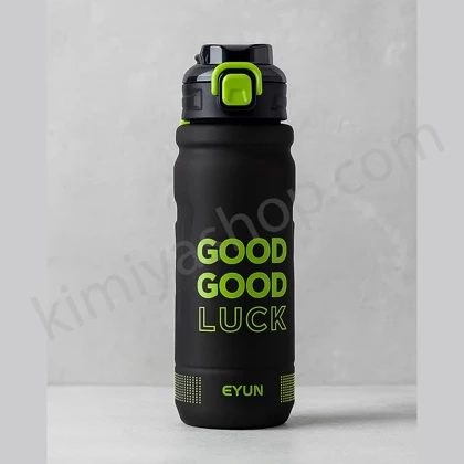 قمقمه ورزشی EYUN مدل Good Luck نی دار طوسی ظرفیت 1 لیتر