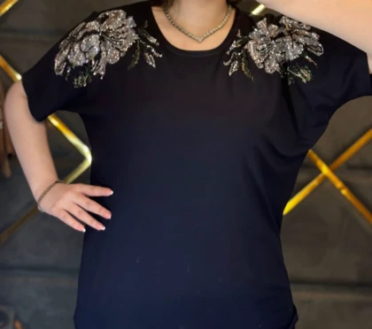 بلوز زنانه ویسکوز نگین‌دار