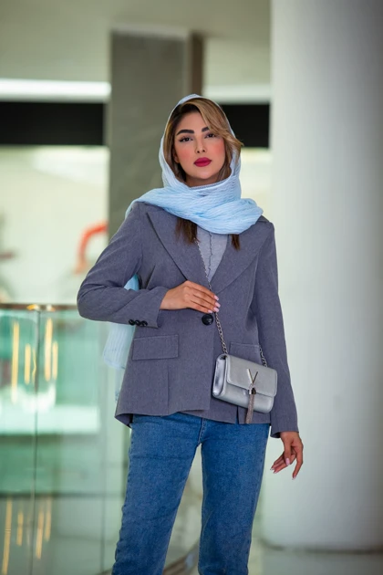 مانتو مازراتی ملانژ دکوب چاک‌دار