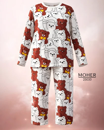 لباس راحتی زنانه سایز بزرگ طرح خرسی