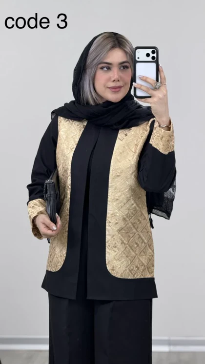 کت کتان کجراه پولک دوزی مدل ترلان علیدسا