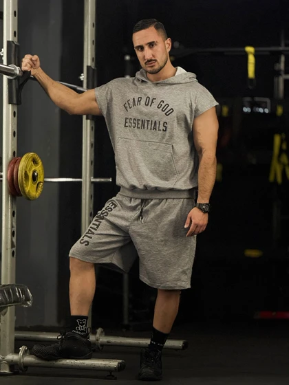 ست هودی وست و شلوارک طرح Fear of God دورس ملانژ (یونیسکس و بگ)