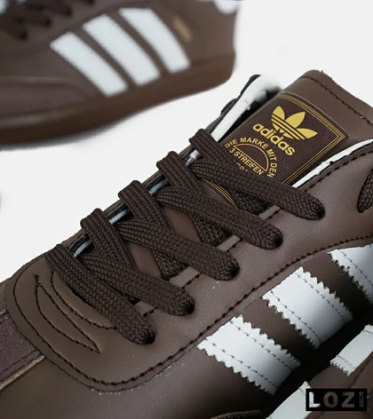 کفش کتانی مردانه و زنانه قهوه ای سفید ADIDAS Samba