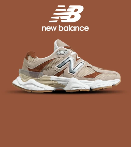 کفش کتانی مردانه و زنانه کرم قهوه ای NEW BALANCE 9060 مدل 7312