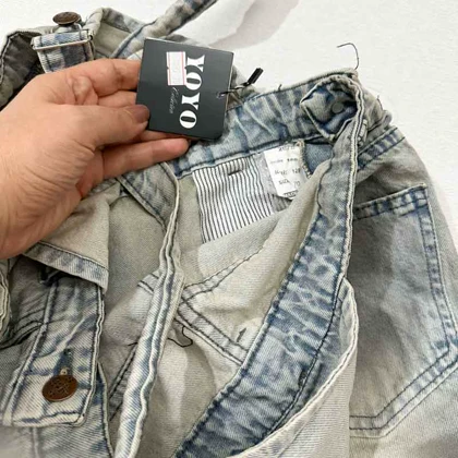 بیلر جین بچه گانه طرح مکانیکی کثیف اورجینال