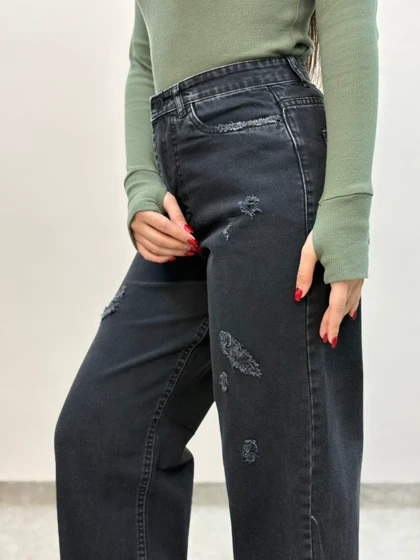 شلوار جین واید زغالی آمسو