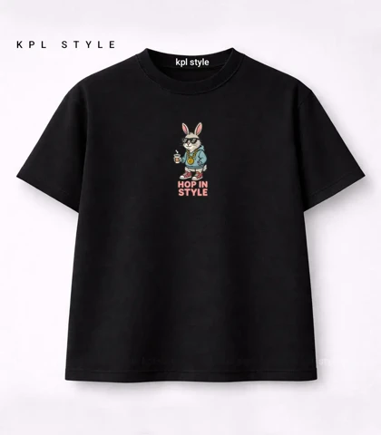 تیشرت باکسی یونیسکس طرح Rabbit کد 1330