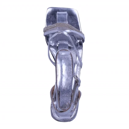 صندل زنانه بندی مدل گیلدا_نقره ای کد 5709