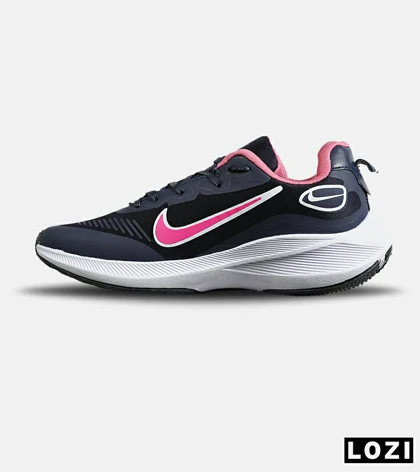 کفش کتانی مردانه و زنانه سرمه ای صورتی NIKE Air Zoom مدل 7747