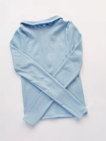 بلوز کبریتی یقه انگلیسی نیم زیپ