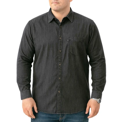 پیراهن جین آستین بلند سایز بزرگ مردانه تن کوک مدل 130192