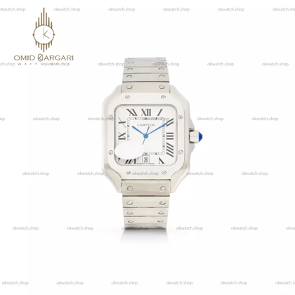 ساعت مچی کارتیه د سانتوس سیلور صفحه سفید Cartier De Santos
