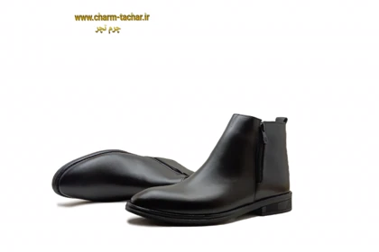 نیم بوت چلسی دو زیپ مردانه چرم طبیعی