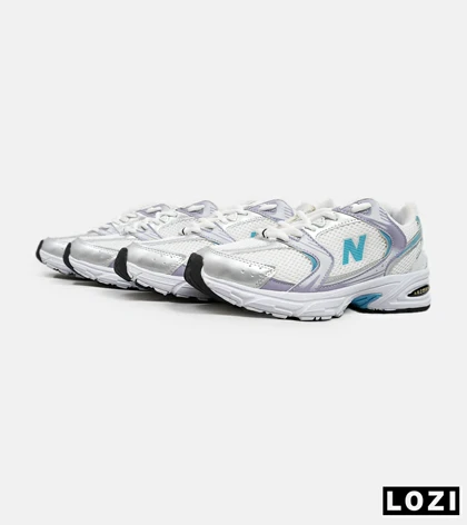 کفش کتانی مردانه و زنانه سفید آبی یاسی NEW BALANCE 530