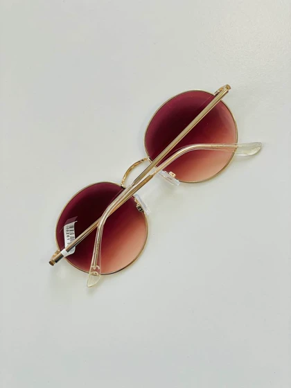 عینک شیشه گرد فریم فلزی