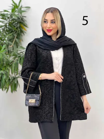 مانتو فکورا مروارید دوزی
