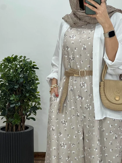 سرهمی شکوفه همراه با کمربند 9 کد 2502