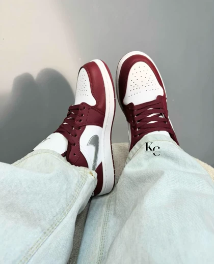 کتانی ویتنامی نایک ایر جردن وان لو باردیاکس Nike Air Jordan 1 Low white Bordeaux