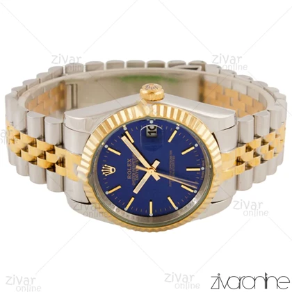 ساعت رولکس دیت جاست مردانه صفحه سرمه ای ایندکس خطی 105652
