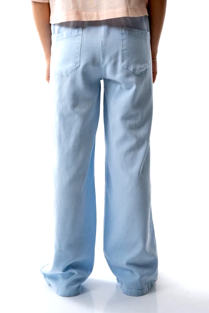 شلوار کتان نیم بگ پشت کش زنانه