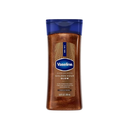 روغن ژلی براق بدن وازلین مدل Golden Hour Glow