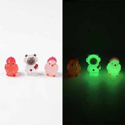مجسمه شب تاب مدل خروس و فضانورد پک 3 عددی