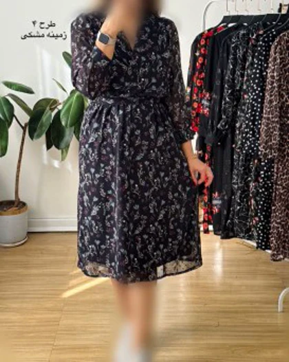 پیراهن حریر سرمه سری 18