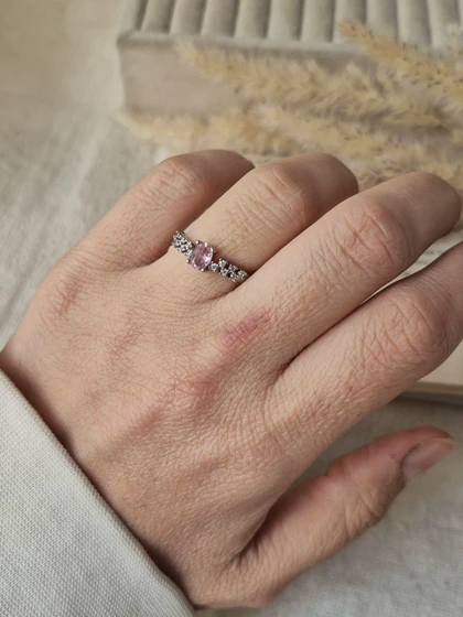 انگشتر جواهری فری سایز کالکشن صورتی