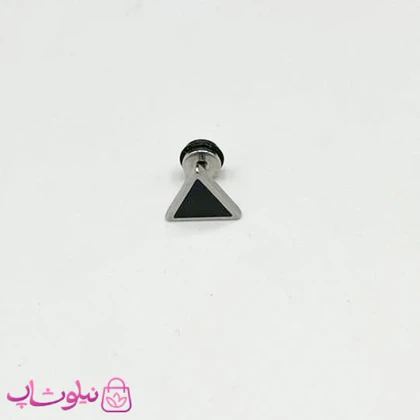 پیرسینگ گوش طرح مثل مشکی نقره ای